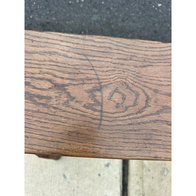 Brown Hand Crafted Rustic Wooden Antique Benches -a Pair For Sale - Image 8 of 14