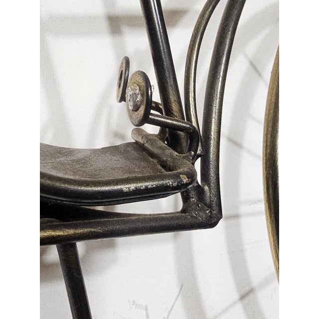 1980s Rare Curtis Jere Karl Benz Mercedes Brass Bicycle Sculpture For Sale - Image 10 of 18