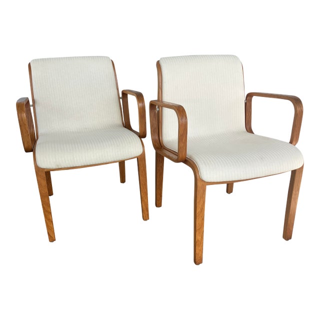 Bill Stephens for Knoll Bent Wood Armchairs, 1970s - A Pair For Sale