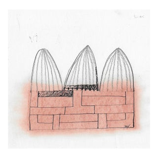 1980s Ron Yrabedra Abstract Primitive Style Drawing For Sale