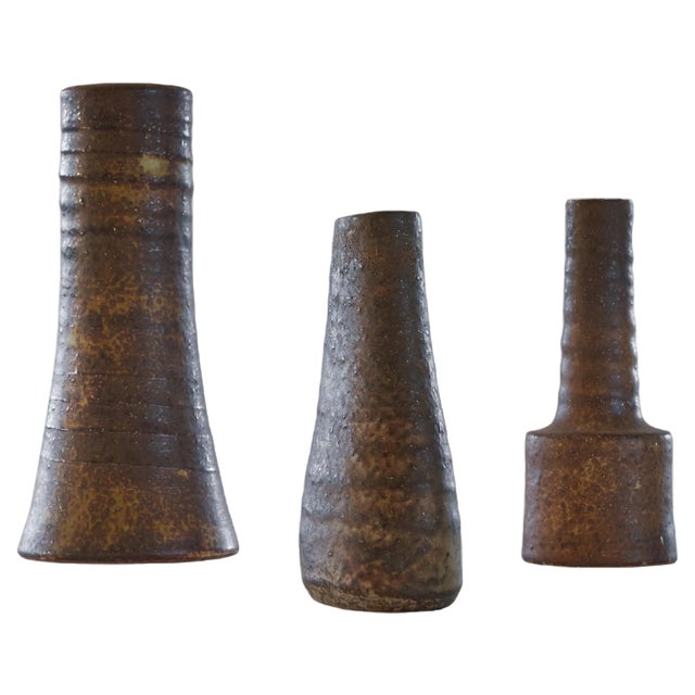 Mid-Century Mobach Pottery Vases, 1950s, Set of 3 For Sale