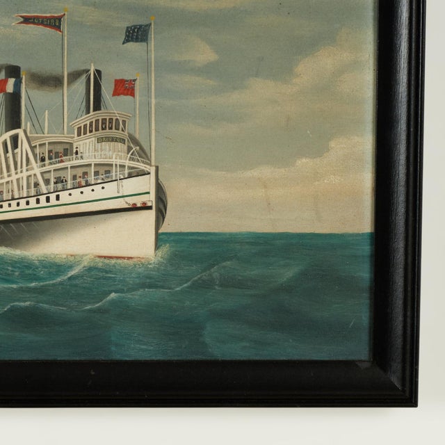 Antique English Painting of the Steamship Bristol by Samuel Pickford For Sale - Image 9 of 12