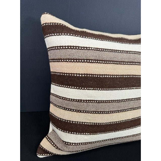 Turkish Hemp Pillow Cushion Natural Beige Brown Cushion Cover 20x20 #18161 Enhance your home decor with our Kilim Pillow...