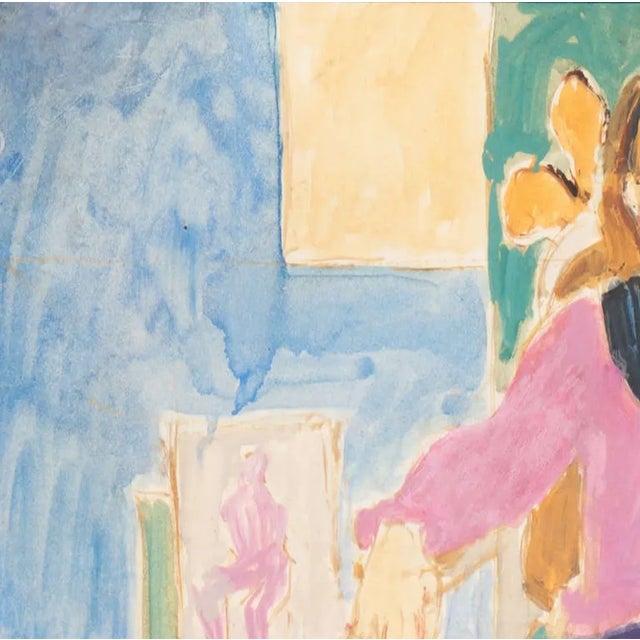 Victor Di Gesu 'Woman Seated' by Victor Di Gesu, Louvre, Los Angeles County Museum of Art, Académie Chaumière, California Post-Impressionist For Sale - Image 4 of 6