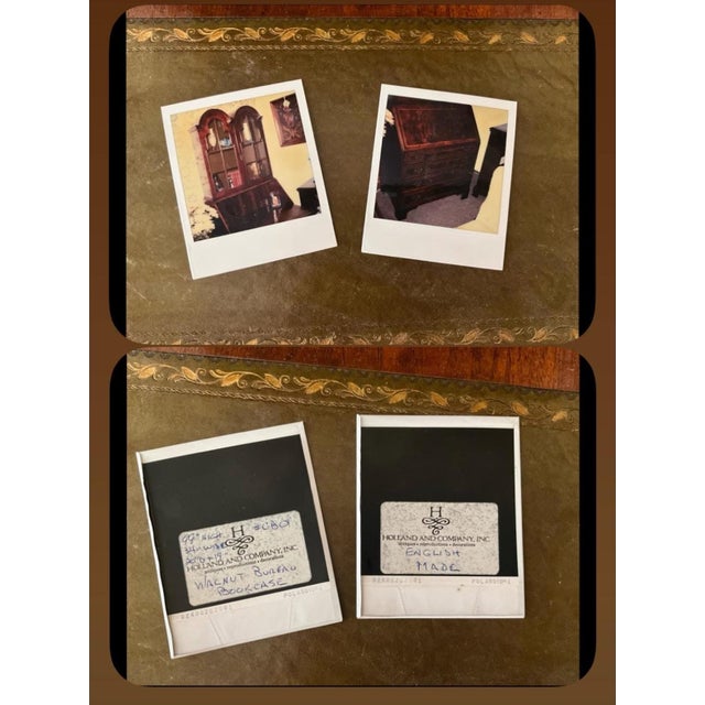 1900s Antique Secretary Desk Walnut Bureau Bookcase For Sale - Image 12 of 12