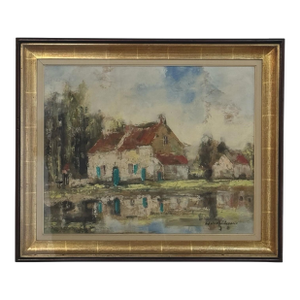 Framed Oil Painting on Canvas by Edmond De Meulenaire (1884–1963)