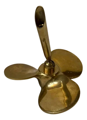 Vintage Nautical Brass Propeller Pen Holder, 1950s
