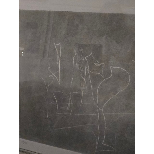 Abstract Mid Century Artist Proof Triple Signed Abstract Etching For Sale - Image 3 of 12