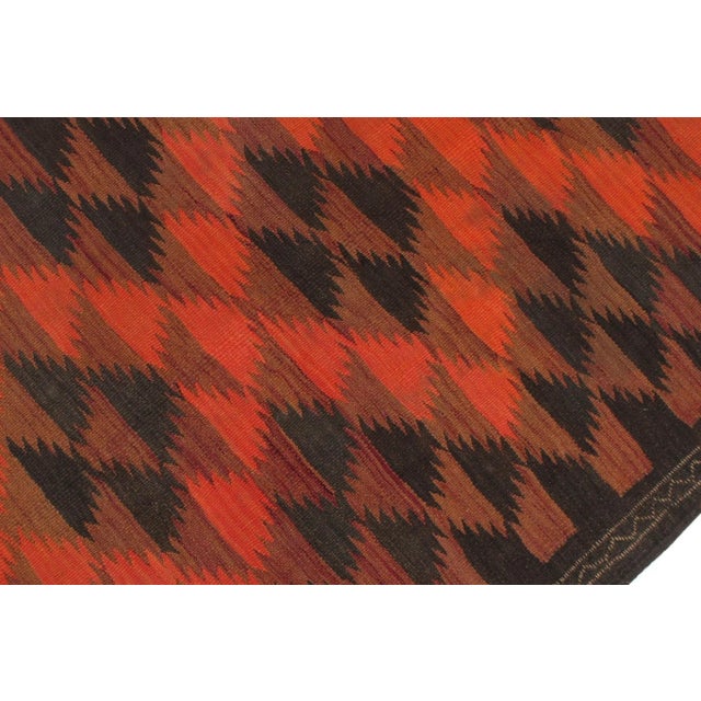 1980s 1980s Vintage Kilim Red Orange Hand-Woven Area Rug For Sale - Image 5 of 13