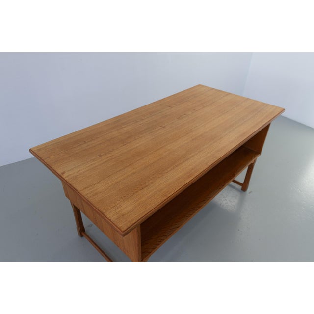 Mid-Century Modern Danish Freestanding Oak Desk by Henning Kjærnulf, 1960s For Sale - Image 9 of 18