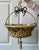 Light Yellow Vintage 1920s Floral Basket Chandelier With Caramel Slag Glass For Sale - Image 8 of 8