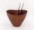 Ernst Henriksen Teak Salad Bowl Set, with pair of salad servers, the bowl marked "Ernst / Made in Denmark / Henriksen" to...