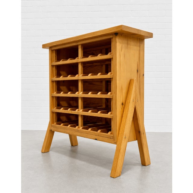 1970s Scandinavian Mid Century Modern Pine Wine Rack C. 1970’s For Sale - Image 5 of 11