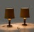 Bedside Lamps in Copper-Plated Brass with Lampshades from Stilnovo, 1960s, Set of 2, in Very Good conditions. Designed...