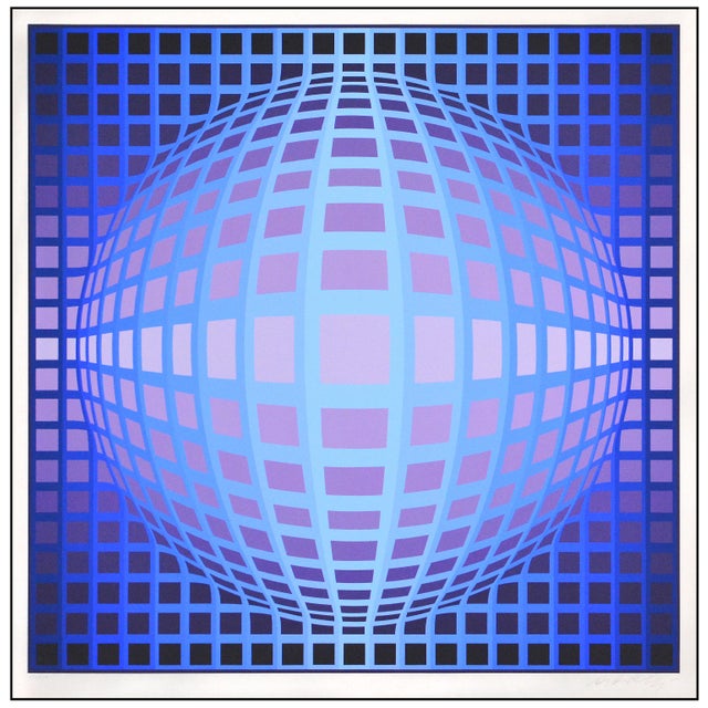The artwork here, "Vega Kela", is a wonderful geometric image, created with meticulous detail and vibrant color...