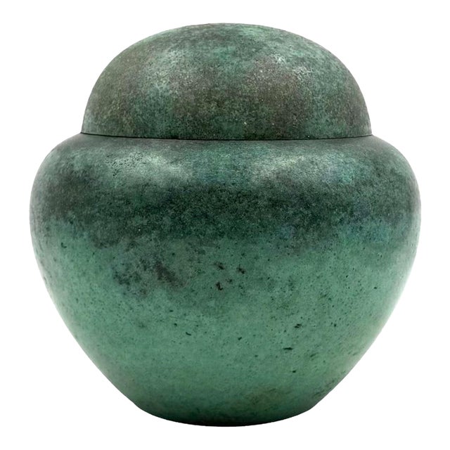Art Deco Green Vase / Potiche Ikora Series, Paul Haustein, WMF Germany Ca. 1925 For Sale