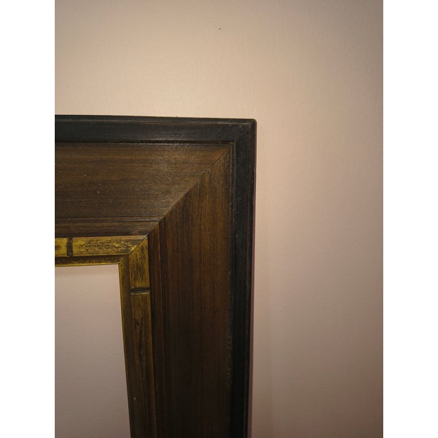 1960s Mid Century Walnut Frame With Gold Border. Fits 12"/18" Painting For Sale - Image 5 of 6