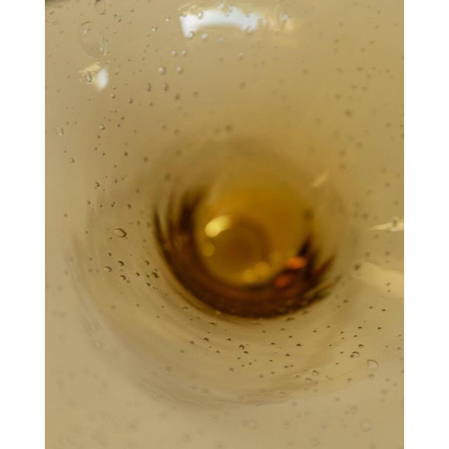Vintage Italian Orange Bubble Murano Glass Footed Bowl with Ball Stem, 1980s For Sale - Image 10 of 13
