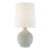 AERIN by Visual Comfort Signature Morava 17" Hand Carved Table Lamp in Volcanic White with Linen Shade For Sale