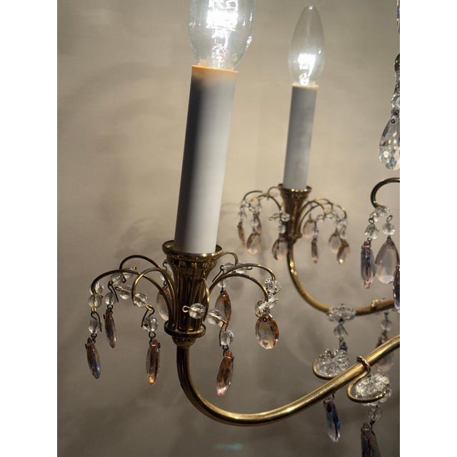 Chandelier Pink, Purple Crystals and Crystal Balls from Palwa, 1970s For Sale - Image 16 of 17
