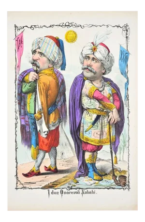 I Due Onorevoli Nababi - Lithograph by A. Maganaro - 1872 1872