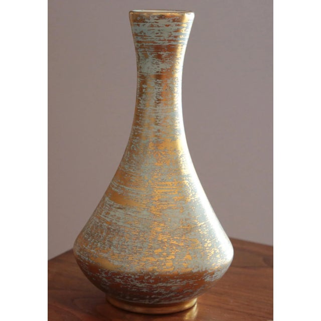 Antique Stangl Gold and Blue Vase For Sale In Los Angeles - Image 6 of 8