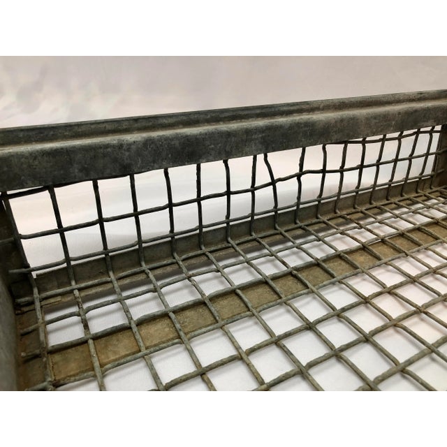 Metal Vintage 1960s Industrial Wire Stacking Basket For Sale - Image 7 of 13
