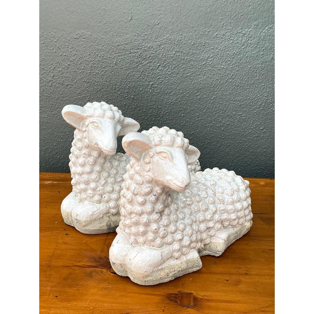 Vintage Sheep Figurines in Ceramic - Set of 2 For Sale - Image 17 of 17