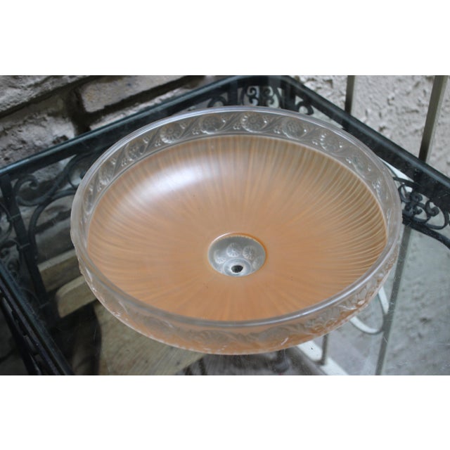 Hollywood Regency Canopy Mount Light Fixture Vintage Blush Pink For Sale - Image 3 of 15