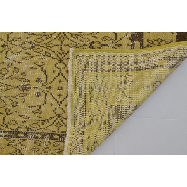 Vintage Anatolian Yellow Rug For Sale - Image 9 of 10