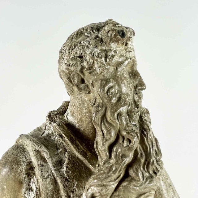 Gray Italian Artist after Michelangelo, Moses, Early 1900s, Plaster For Sale - Image 8 of 9