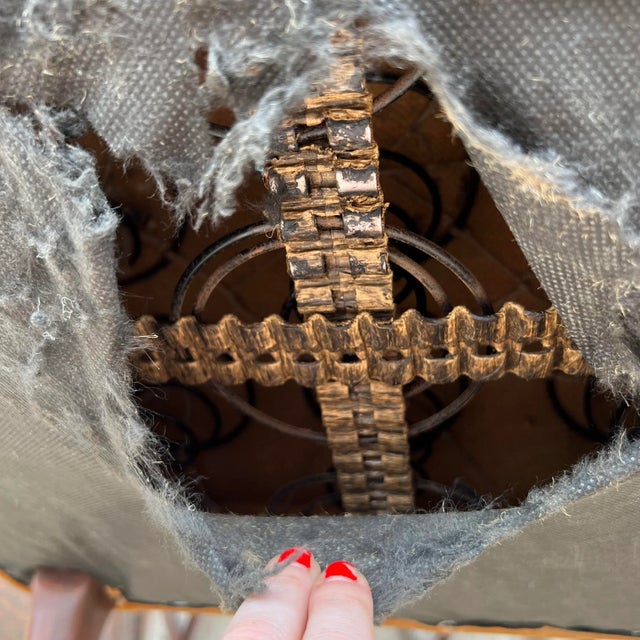 Brown 10 Antique Leather and Wood Arm Chairs Dining Conference Desk For Sale - Image 8 of 13