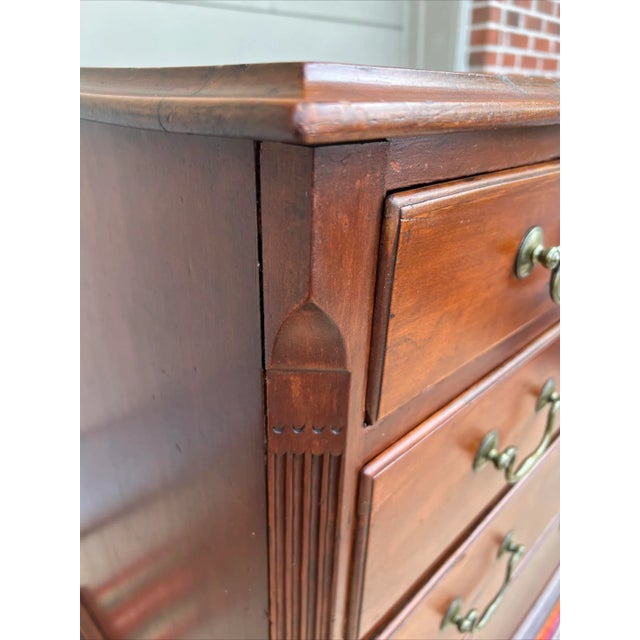 Late 18th Century A Antique Eastern Connecticut Cherrywood Chippendale Chest of Drawers, 1770’s For Sale - Image 5 of 13