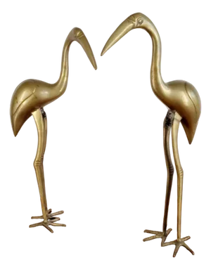 Brass Flamingo Statues, Italy, 1970s, Set of 2