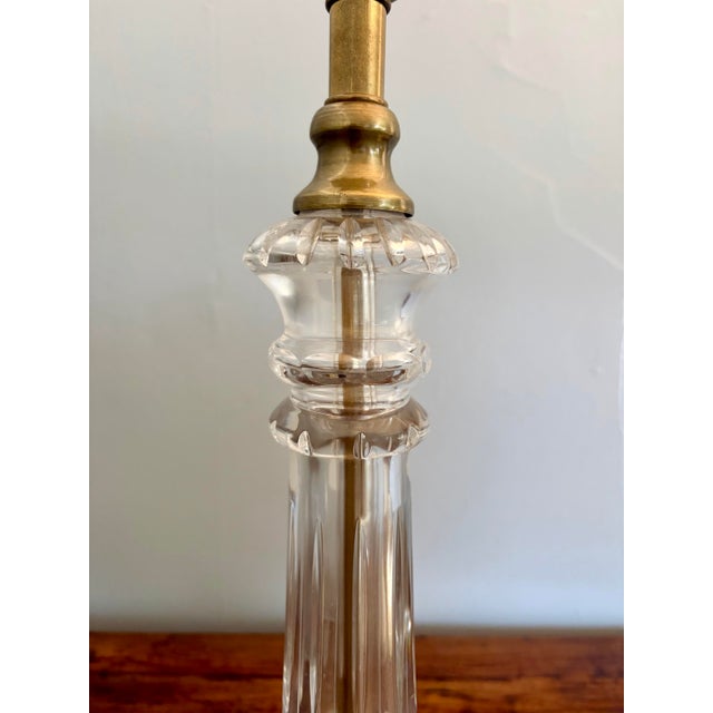 Late 20th Century Federick Cooper Hollywood Regency Cut Glass & Brass Table Lamp For Sale In Greensboro - Image 6 of 10