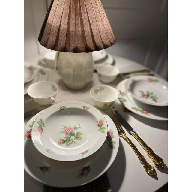 Vintage Wild Rose China Full Dining Set for 6 - 41 pcs For Sale In Orlando - Image 6 of 11