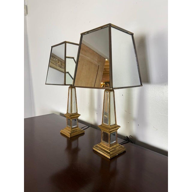 Hollywood Regency Pair of Hollywood Regency Style Lamps C. 1960 For Sale - Image 3 of 11