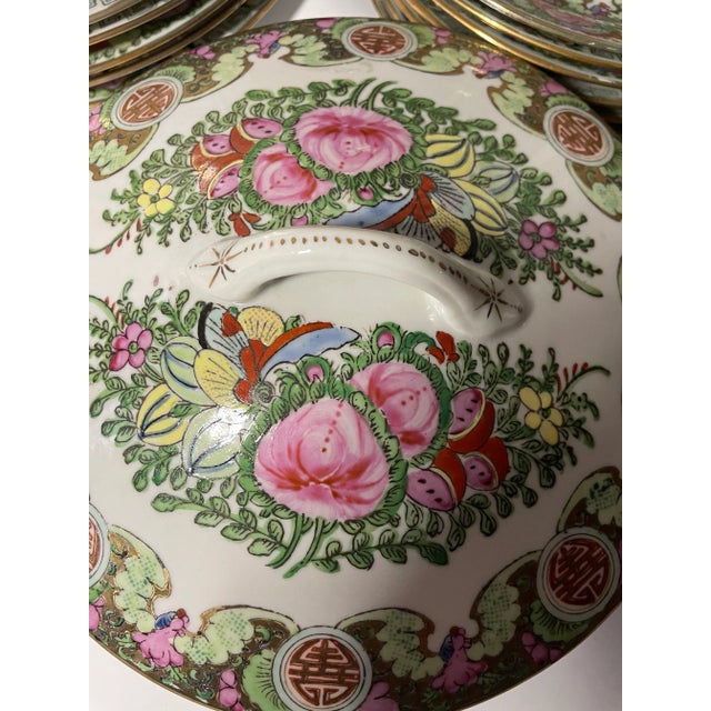 Mid Century Rose Medallion China Set - 20 Pieces With Service for 8 For Sale In New York - Image 6 of 11