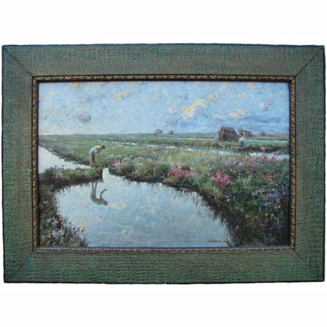 1900 - 1909 Giuseppe Sigon Oil on Canvas Italian 1904 For Sale - Image 5 of 5