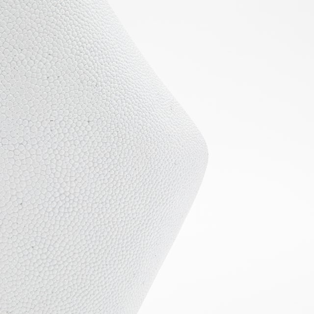 Animal Skin Modern Sculptural Vase in White Shagreen by R&y Augousti For Sale - Image 7 of 7