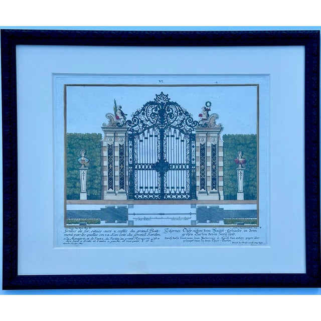 Mid 18th Century Architectural Garden Gates by Johann George Oegg, Set of 3, Framed (C. 1740) For Sale - Image 5 of 7