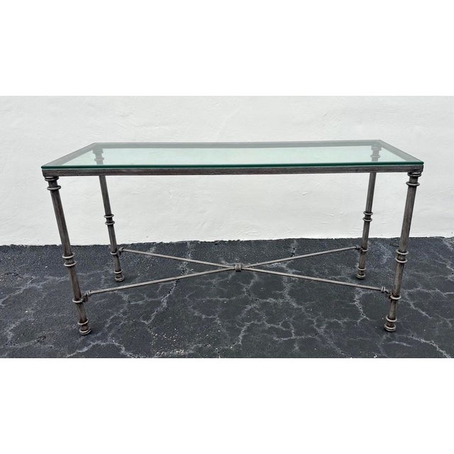 Diego Giacometti 1970s Giacometti Style Wrought Iron Console Table For Sale - Image 4 of 9