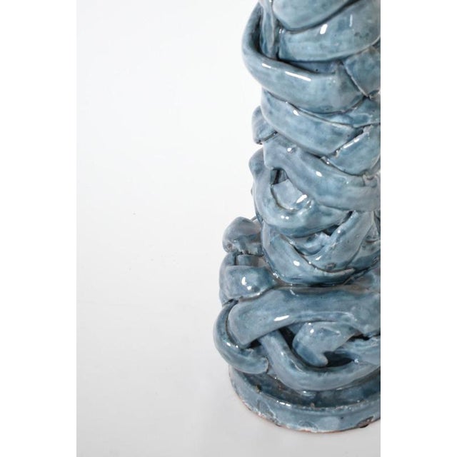 Angkor 42cm Light Blue Lamp by Barracuda Interiors For Sale - Image 4 of 5