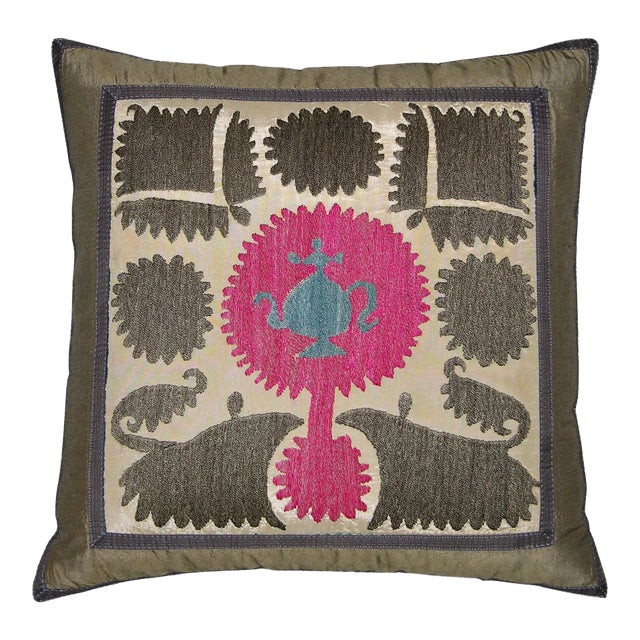 Circa 1930 Suzani Pillow For Sale