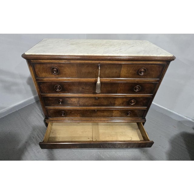Antique French Walnut Commode, 1850 For Sale - Image 12 of 17