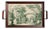 Green Toile De Jouy Wood and Glass Tray, Antique Style, Large For Sale