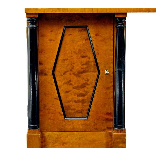 Swedish Empire Revival Birch Pedestal Desk, 1910 For Sale - Image 10 of 13