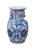 Chinoiserie Chinese Chinoiserie Blue & White Porcelain Dragon Foo Dog Mantel Vase Urn For Sale - Image 3 of 13