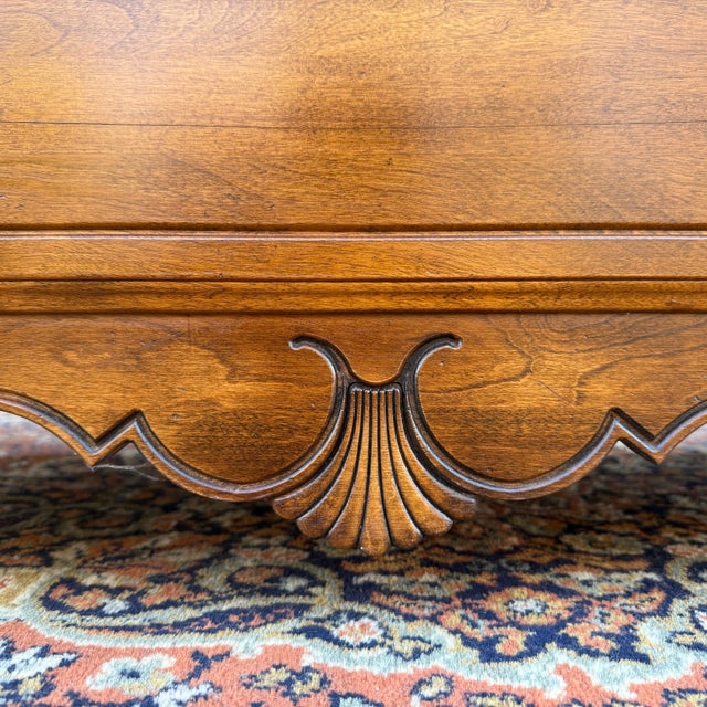 1980s Ethan Allen Country French Solid Birch 6 Drawer Highboy Armoire Dresser (26-5305 Fruitwood) For Sale - Image 13 of 18