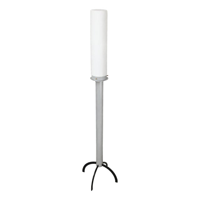 Vintage Floor Lamp in Glass and Metal, 1980s For Sale